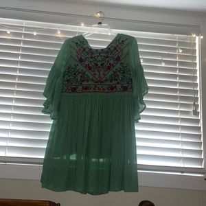 Cute green boho dress / tunic shirt